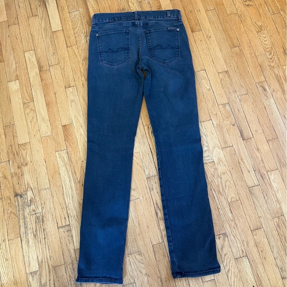 7 For All Mankind Faded Black Kimmie Straight Leg Stretch Denim Jeans - Picture 7 of 11